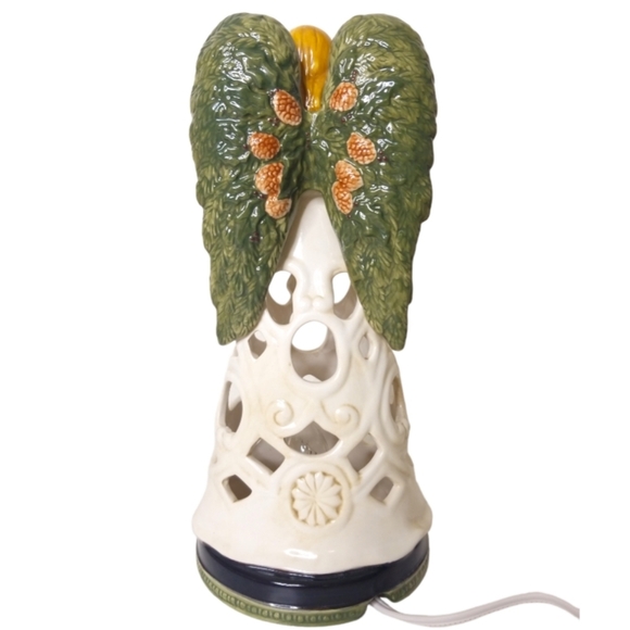 Praying Winged Angel Illuminated Reticulated Skirt‎ Christmas Angel 10" - Picture 7 of 10